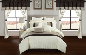 Vixen Beige King 24pc Comforter Set