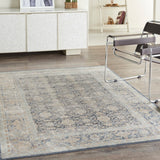Nourison kathy ireland Home Malta MAI09 Vintage Machine Made Power-loomed Indoor only Area Rug Navy 5'3" x 7'7" 99446375971