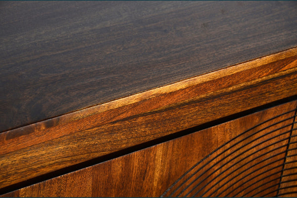 Porter Designs Spiral Solid Wood Two Door Modern Cabinet Brown 05-182-31-52011