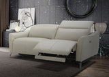 VIG Furniture Divani Casa Prairie Modern Light Grey Leather Dual Electric Sofa Recliner with Electric Headrest VGKMKM.381H-DK-GRY-S