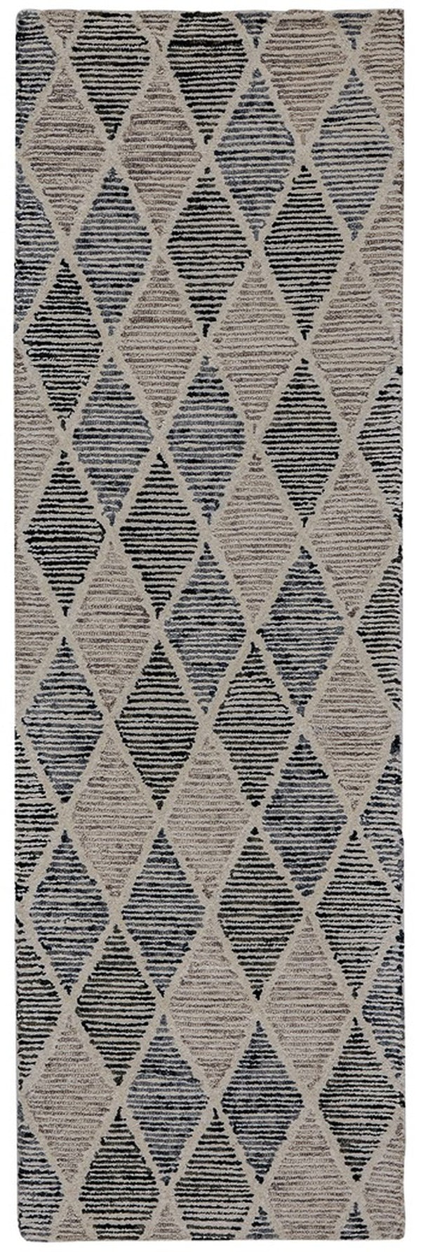 Precious 215 Contemporary Hand Tufted 80% Wool, 20% Cotton Rug Blue / Beige
