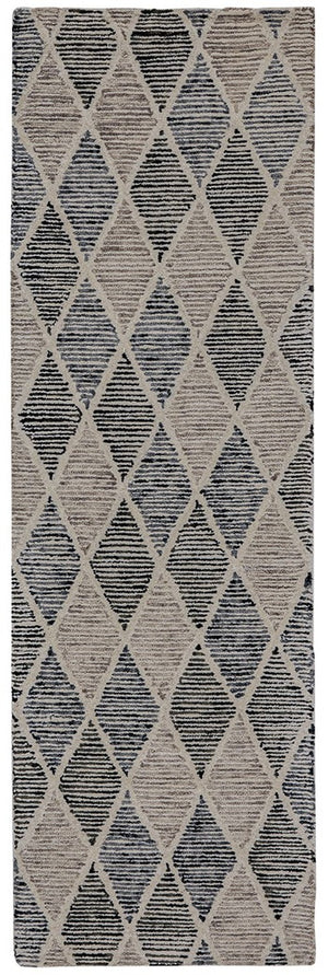 Precious 215 Hand Tufted 80% Wool, 20% Cotton Contemporary Rug Blue / Beige 80% Wool, 20% Cotton PRE215M-9