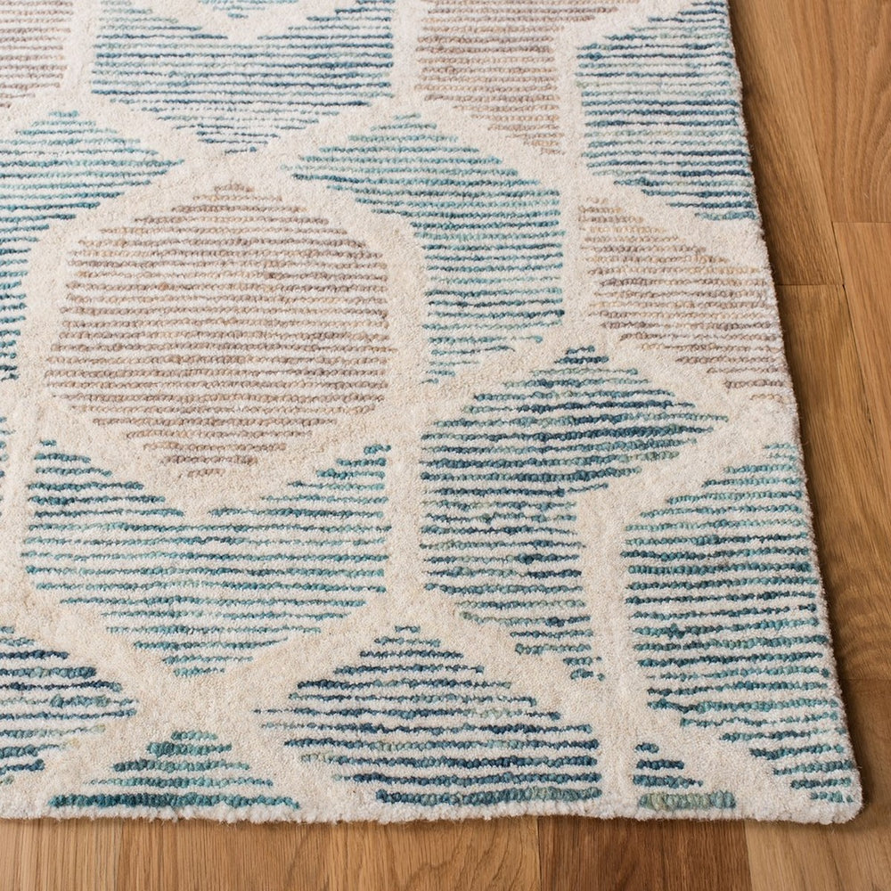 Precious 217 Contemporary Hand Tufted 80% Wool, 20% Cotton Rug Turquoise