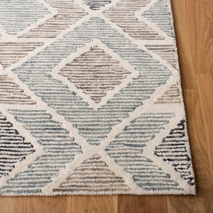 Precious 219 Contemporary Hand Tufted 80% Wool, 20% Cotton Rug Blue / Beige