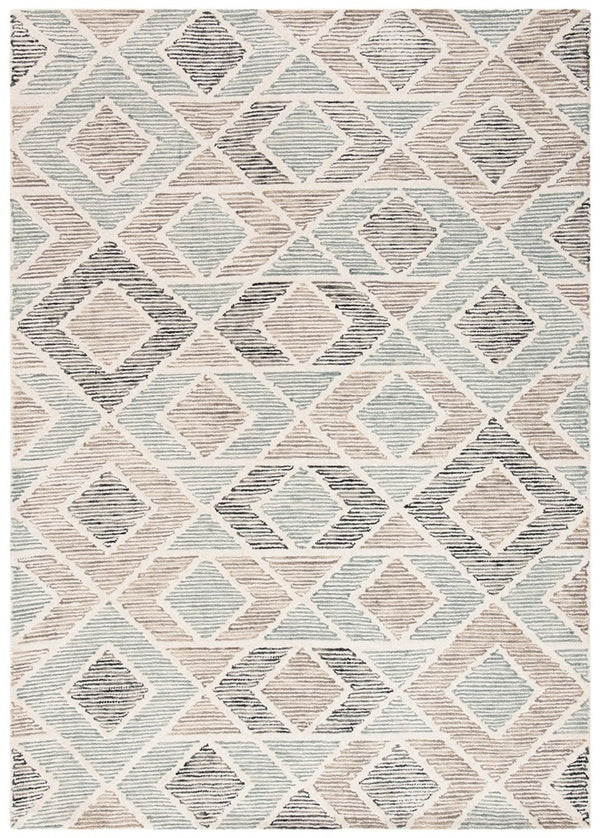 Precious 219 Contemporary Hand Tufted 80% Wool, 20% Cotton Rug Blue / Beige