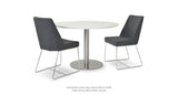Tango Wood Dining Table Set: Two Prisma Wire Dar Grey Wool and Tango Dining Table White Lacquer