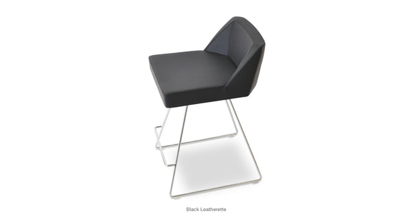 Prisma Wire Stool Black Leatherette