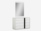 Kimberly Dresser, High Gloss White With Self Closing Runners, Handle In Matte Black