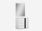 Kimberly Single Dresser, High Gloss White With Self Closing Runners, Handle In Matte Black