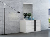 Kimberly Dresser, High Gloss White With Self Closing Runners, Handle In Matte Black
