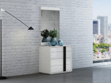 Kimberly Single Dresser, High Gloss White With Self Closing Runners, Handle In Matte Black