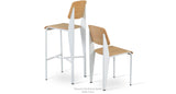 Prouve Stools Set: Prouve Counter Stool and Dining Chair White Frame