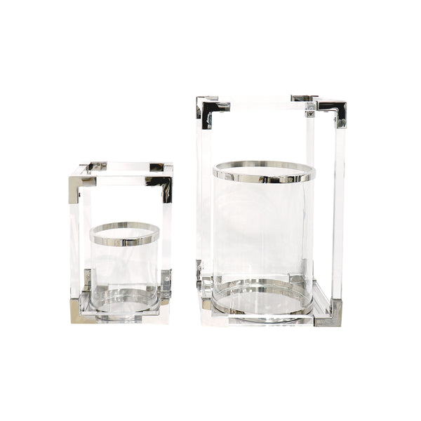 Pasargad Soren Stainless Steel & Lucite Lantern PSAE-061L-PASARGAD