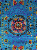 Pasargad Azerbaijan Collection Hand-Knotted Sari Silk Area Rug ' ' , Blue PSLK-24 5X8-PASARGAD