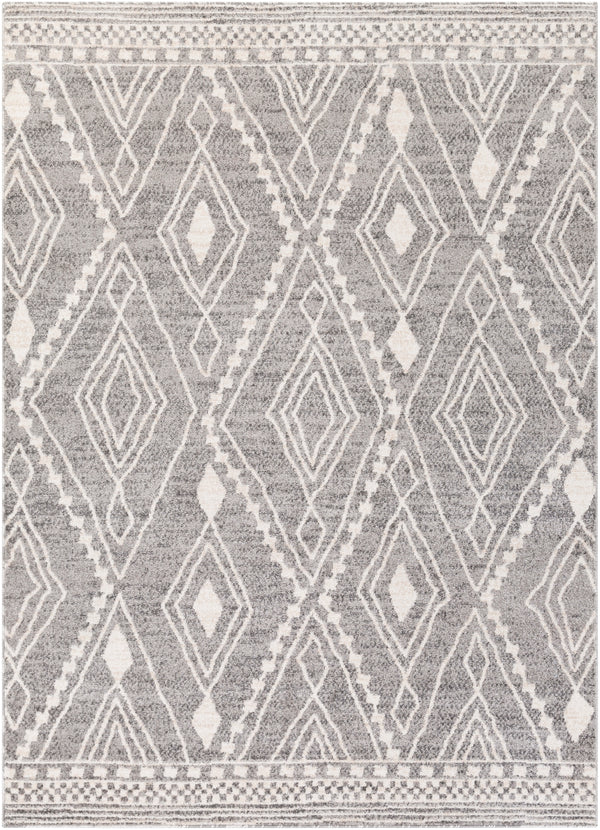 Positano PSN-2304 Global Polypropylene Rug PSN2304-71010 Charcoal, Medium Gray, Light Gray, Ivory, White 100% Polypropylene 7'10" x 10'