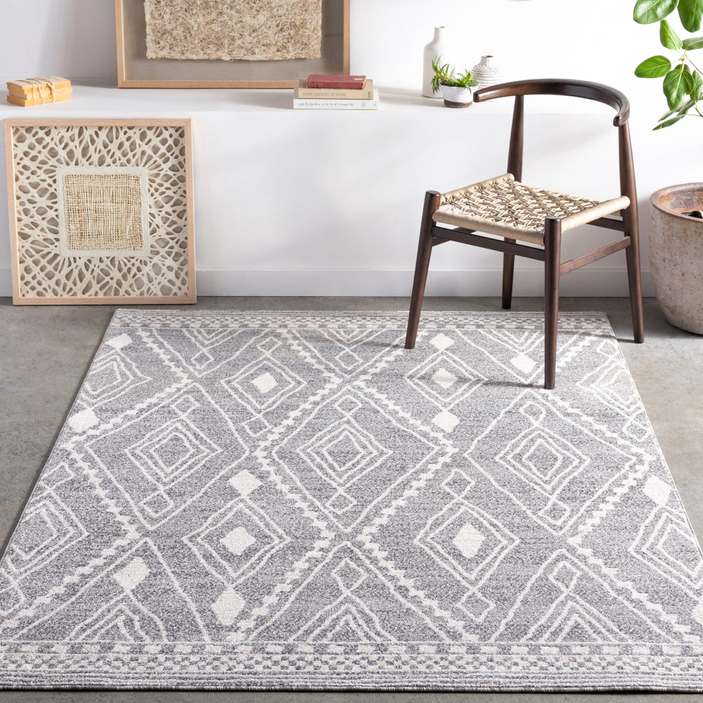 Positano PSN-2304 Global Polypropylene Rug PSN2304-71010 Charcoal, Medium Gray, Light Gray, Ivory, White 100% Polypropylene 7'10" x 10'