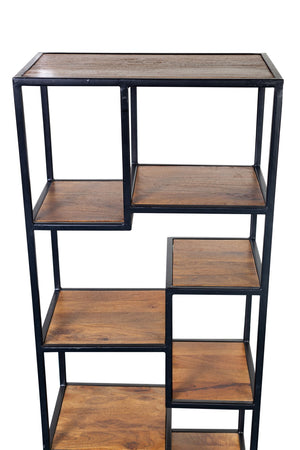 Porter Designs Delancy Solid Wood Industrial Bookcase Brown 09-116-28-3263