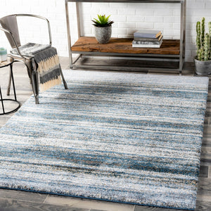 Portofino PTF-2308 Modern Polypropylene Rug PTF2308-81012 Dark Blue, Denim, Taupe, Medium Gray, Light Gray, Cream 100% Polypropylene 8'10" x 12'