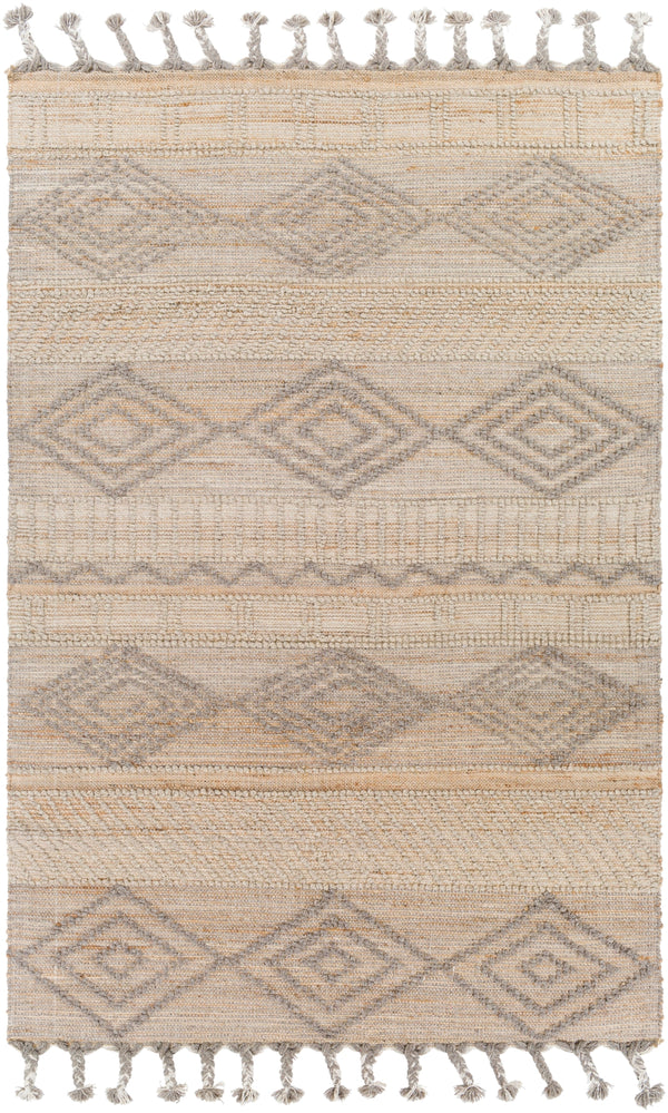 Preston PTN-2300 Global Jute, Wool Rug PTN2300-81012 Tan, Medium Gray 50% Jute, 50% Wool 8'10" x 12'