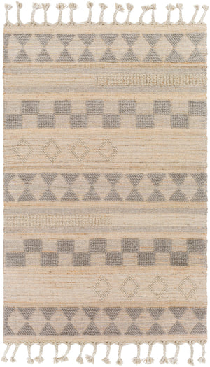 Preston PTN-2302 Global Jute, Wool Rug PTN2302-81012 Tan, Medium Gray 50% Jute, 50% Wool 8'10" x 12'