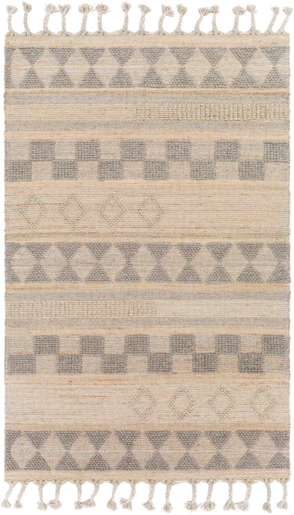 Preston PTN-2302 Global Jute, Wool Rug PTN2302-81012 Tan, Medium Gray 50% Jute, 50% Wool 8'10" x 12'