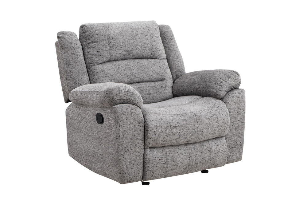Porter Designs Ronan Soft Gray Chenille Transitional Recliner Gray 03-201C-11-8078