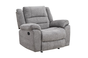 Porter Designs Ronan Soft Gray Chenille Transitional Recliner Gray 03-201C-11-8078