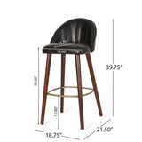 Cullimore Contemporary Channel Stitch Barstools, Dark Brown and Espresso Noble House