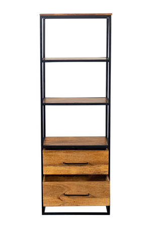 Porter Designs Delancy Solid Wood Industrial Bookcase Brown 09-116-28-3264