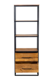 Porter Designs Delancy Solid Wood Industrial Bookcase Brown 09-116-28-3264