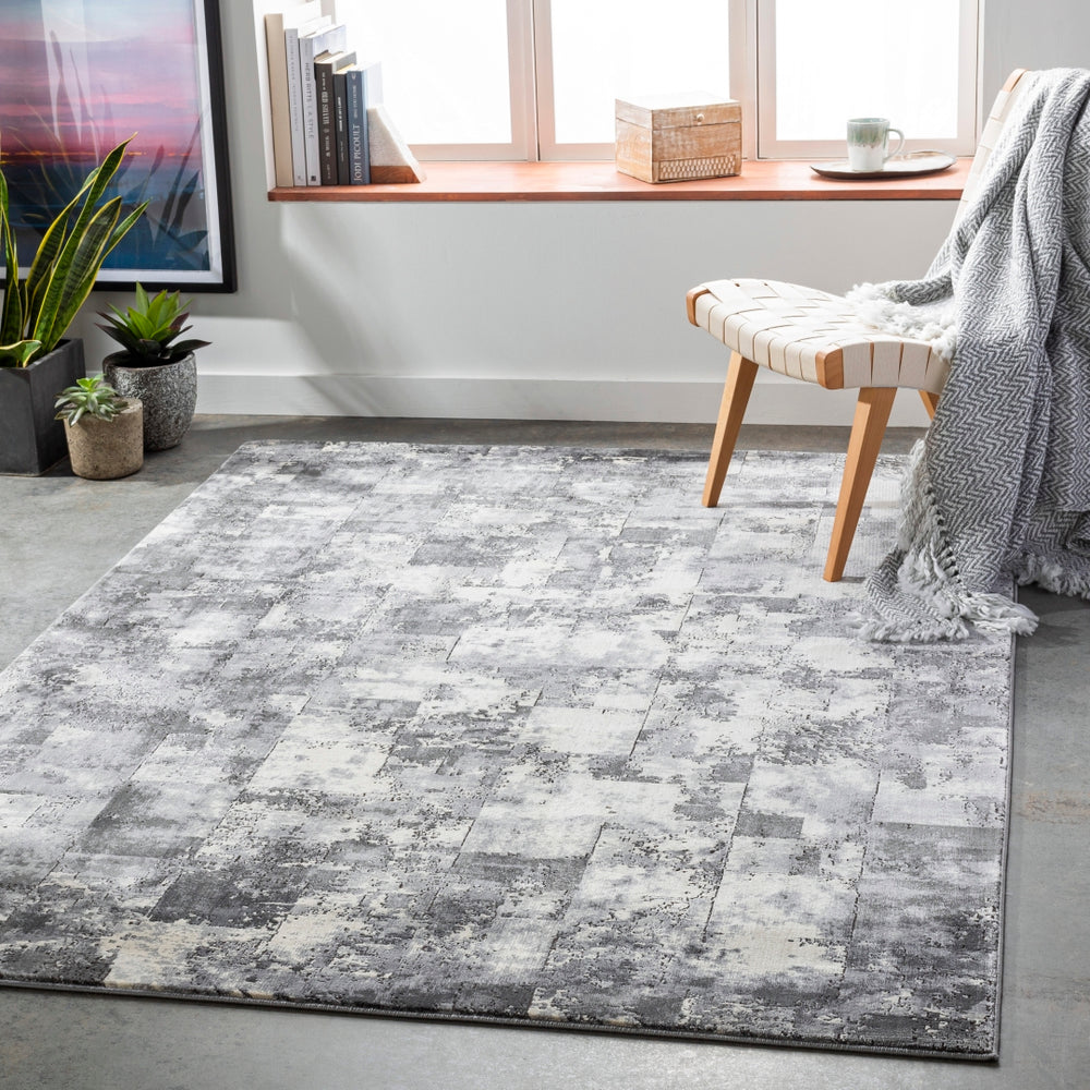 Pune PUN-2306 Modern Polypropylene, Polyester Rug PUN2306-9124 Charcoal, Black, Beige, Medium Gray 80% Polypropylene, 20% Polyester 9' x 12'4"