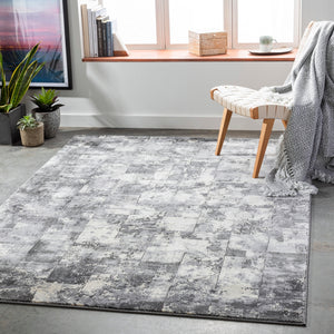 Pune PUN-2306 Modern Polypropylene, Polyester Rug PUN2306-9124 Charcoal, Black, Beige, Medium Gray 80% Polypropylene, 20% Polyester 9' x 12'4"