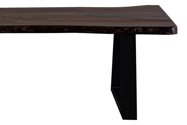 Porter Designs Manzanita Live Edge Solid Acacia Wood Natural Dining Bench Gray 07-196-13-BN58MT-KIT
