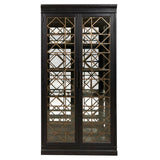 4 Shelf Display Cabinet with Decorative Glass Doors