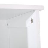 Noble House Heineberg Modern Free Standing Bathroom Linen Tower Storage Cabinet, Matte White
