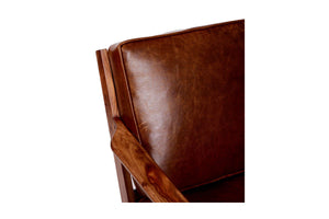 Porter Designs Corvallis Solid Sheesham Wood Modern Accent Chair Brown 02-108-06-0441