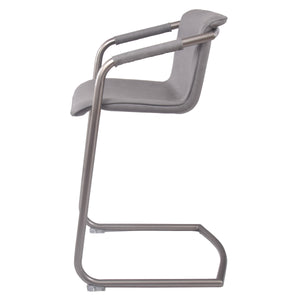 Indy Leatherette Counter Stool Set of 2 - Chic Industrial Design with Vintage Style, Fully Assembled