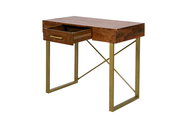Porter Designs Sudbury Solid Acacia Wood Modern Desk Natural 10-190-05-1024