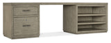 Hooker Furniture Linville Falls Corner Desk with Lateral File and Open Desk Cabinet 6150-10936-85