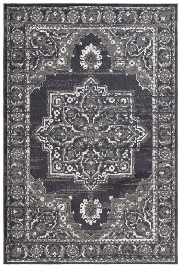 Safavieh Pyramid 214  Power Loomed Rug Charcoal / Ivory PYR214H-9