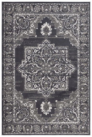 Safavieh Pyramid 214  Power Loomed Rug Charcoal / Ivory PYR214H-9