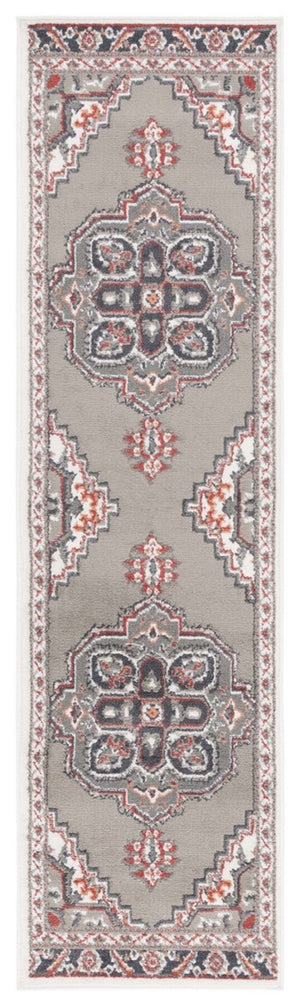 Safavieh Pyramid 215  Power Loomed Rug Grey/Ivory / Rust PYR215F-9