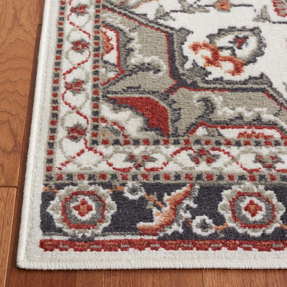Safavieh Pyramid 215  Power Loomed Rug Grey/Ivory / Rust PYR215F-9