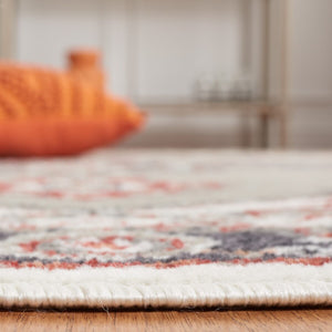 Safavieh Pyramid 215  Power Loomed Rug Grey/Ivory / Rust PYR215F-9