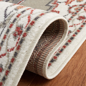 Safavieh Pyramid 215  Power Loomed Rug Grey/Ivory / Rust PYR215F-9