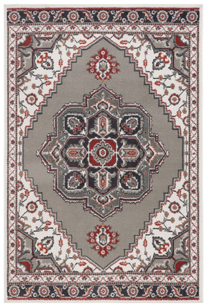 Safavieh Pyramid 215  Power Loomed Rug Grey/Ivory / Rust PYR215F-9