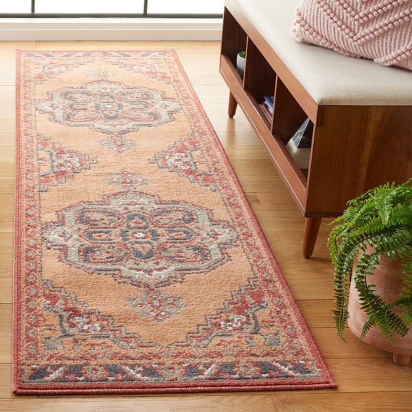 Safavieh Pyramid 215  Power Loomed Rug Rust / Ivory Grey PYR215P-9