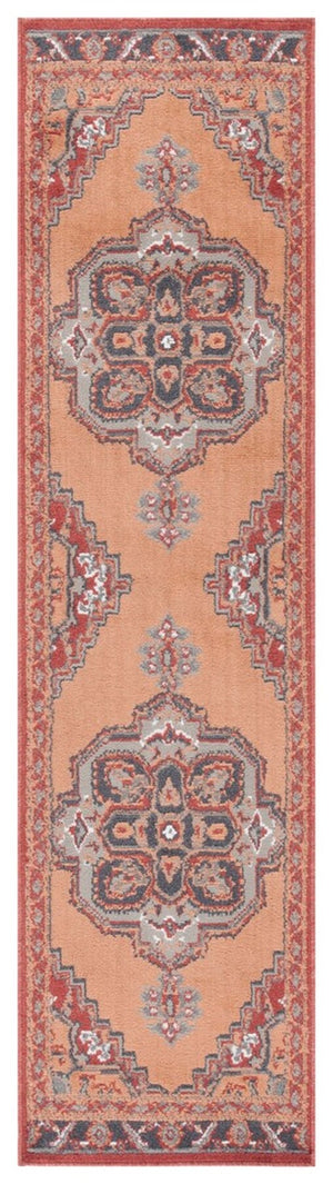 Safavieh Pyramid 215  Power Loomed Rug Rust / Ivory Grey PYR215P-9