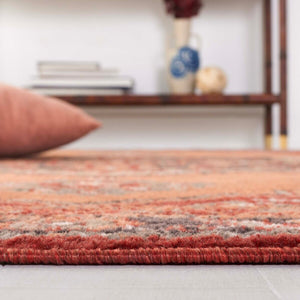 Safavieh Pyramid 215  Power Loomed Rug Rust / Ivory Grey PYR215P-9