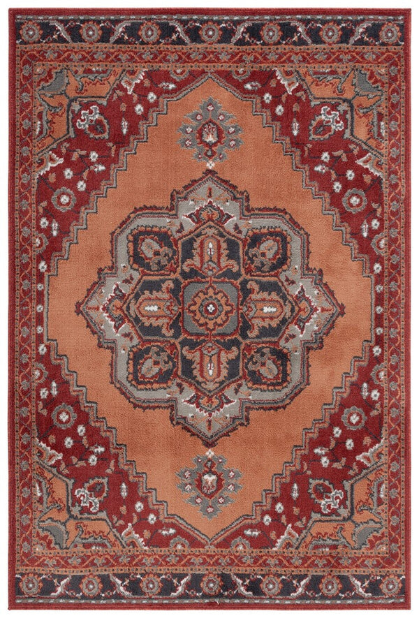 Safavieh Pyramid 215  Power Loomed Rug Rust / Ivory Grey PYR215P-9